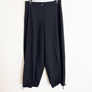 Cop.Copine Black Drawstring Hem Wide Pants